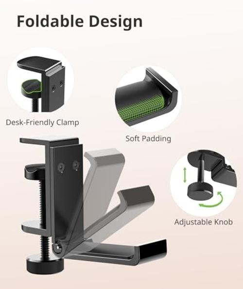 Foldable Aluminum Headphone Holder with Adjustable Adjustable Stand