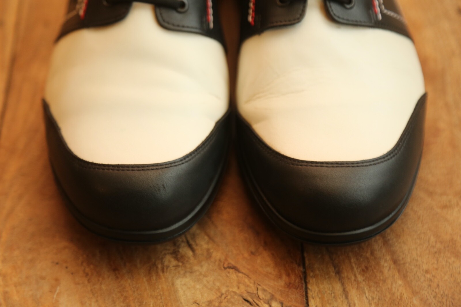 Bally White Black Leather Golf Shoes UK 10.5 US 11.5 EU 44.5