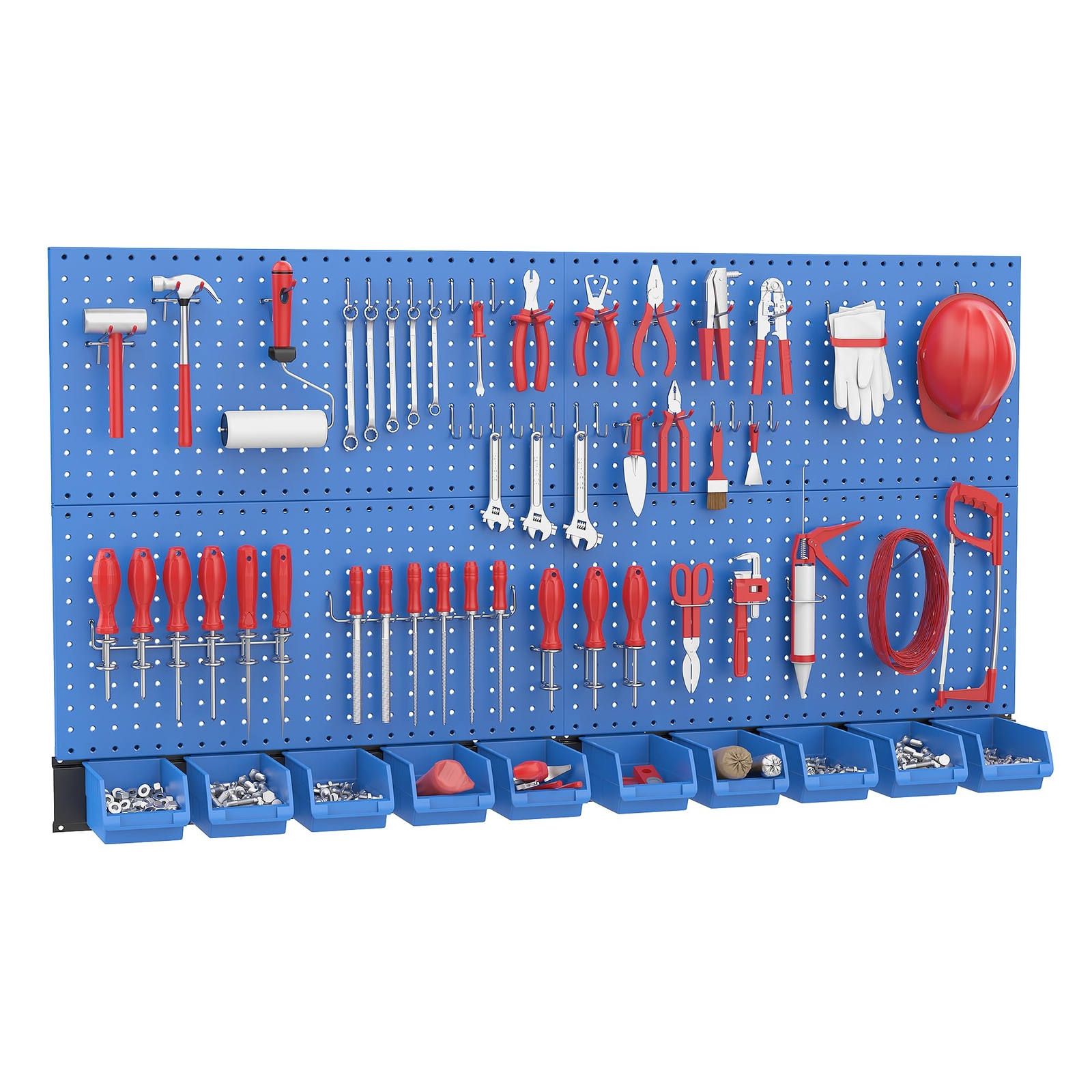 Pegboard Wall Organizer Blue Metal Peg Board Panels Garage Storage System With H