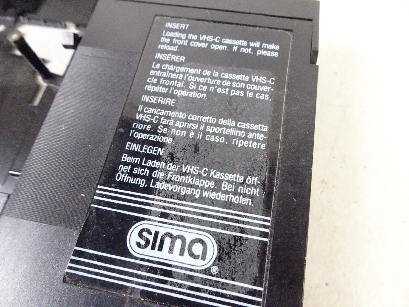 Genuine SIMA VHS-C Cassette Tape Adapter Model SCA