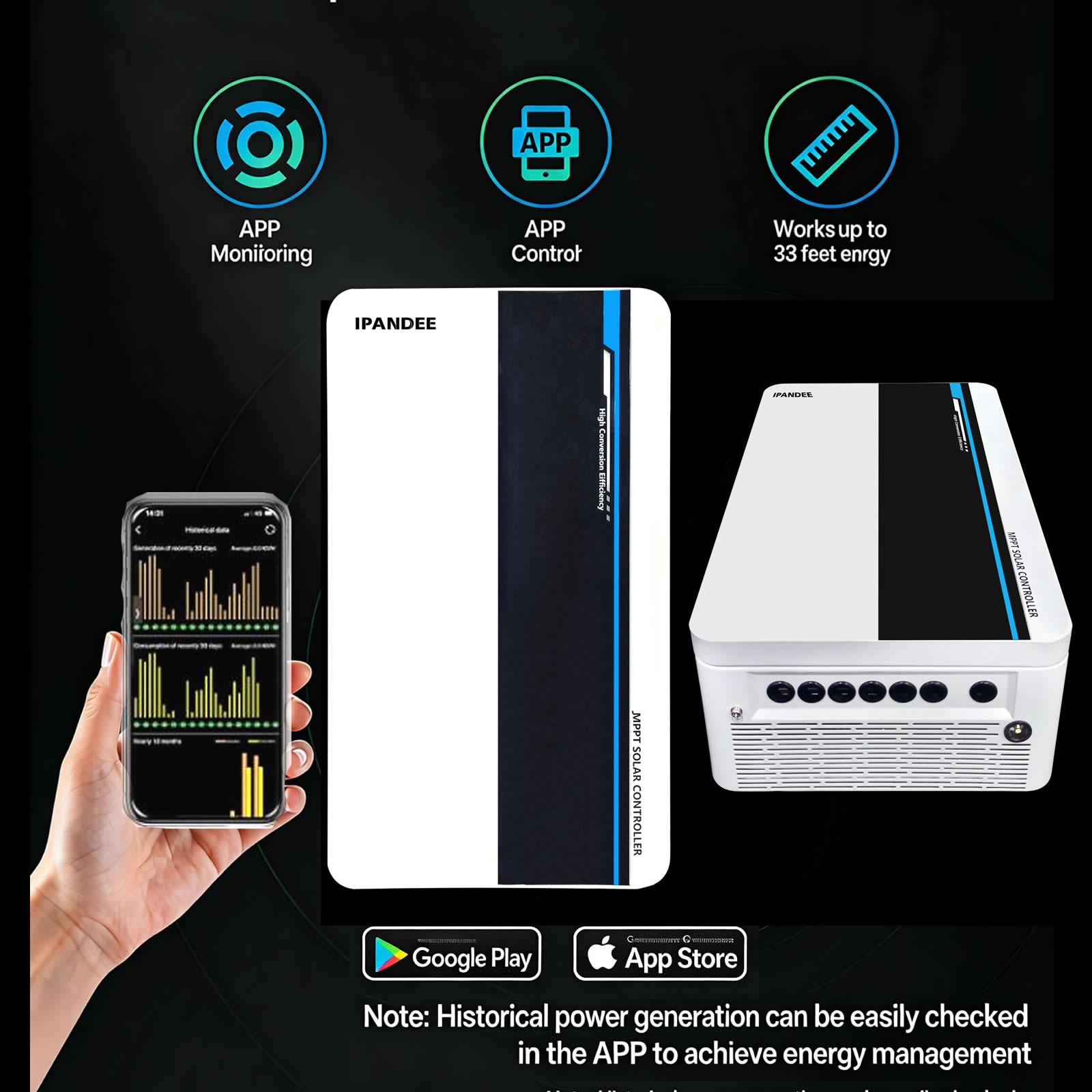 20.8KW 100A Solar Charge Controller w/Bluetooth & APP Max 660V Battery Regulator