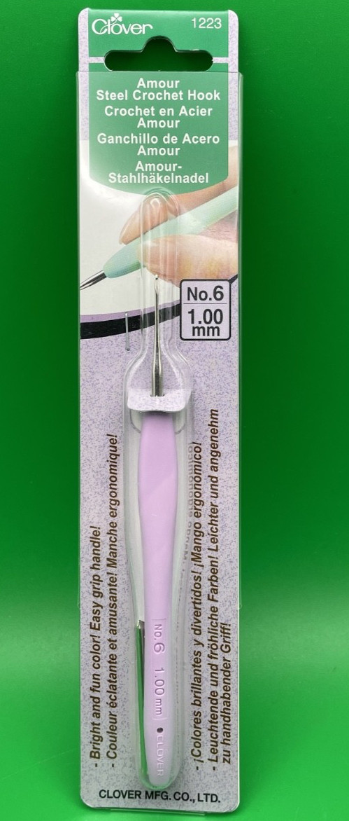 CLOVER AMOUR STEEL CROCHET HOOK 1223 NO.6 (1.00MM)