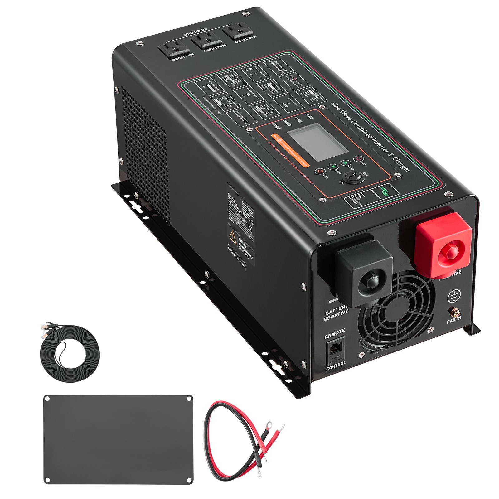 Uimoso 3000W Pure Sine Wave Charger Inverter DC 24V to AC 120V Converter