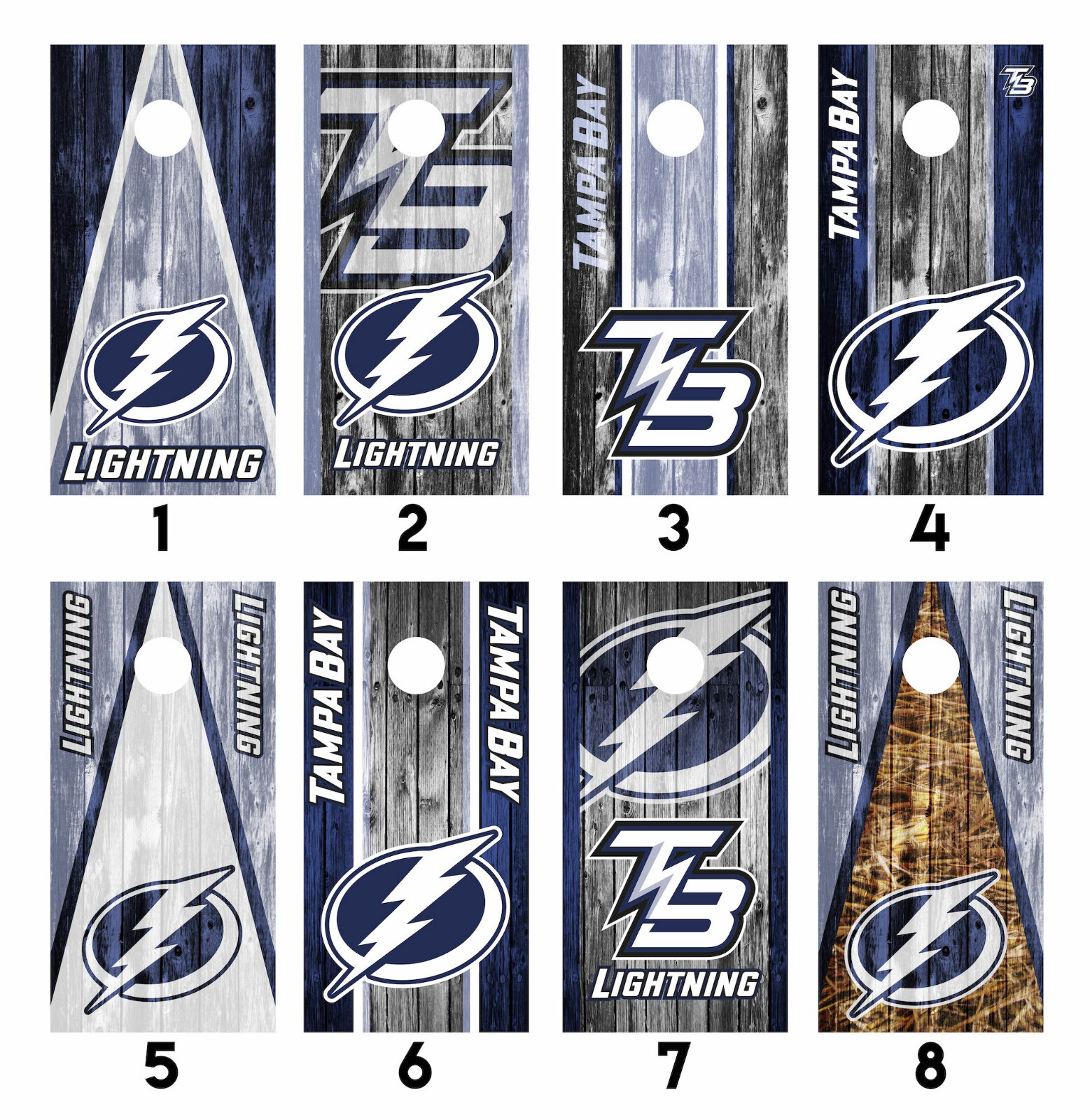 Tampa Bay Lightning Cornhole Wrap Skin Decal Vinyl Sticker MANY DESIGNS SK84