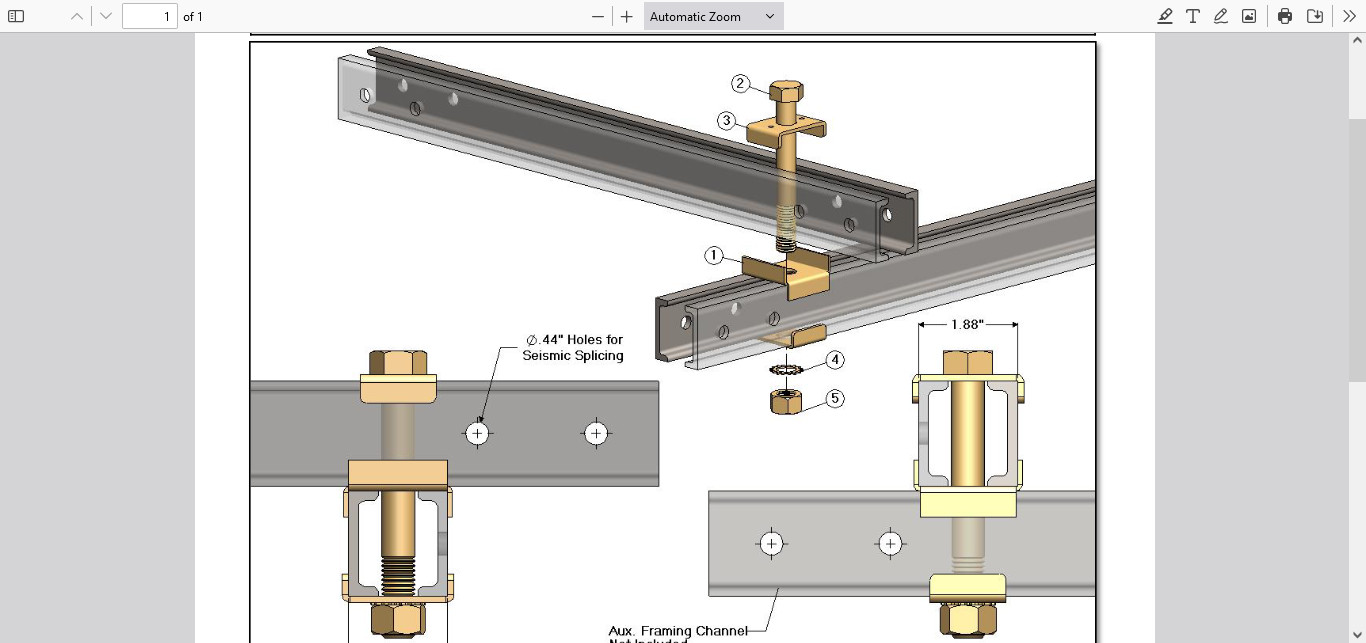 4 PACK FRAMING CHANNEL CONNECTION CROSSOVER KIT CAF2902 U13