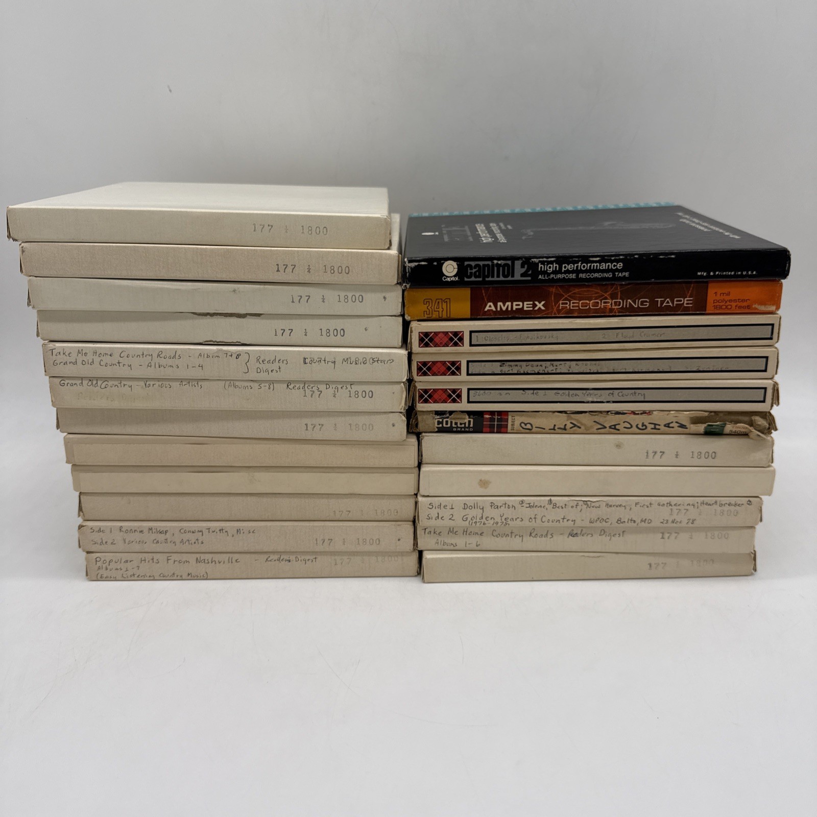 Vintage Magnetic Tapes Scotch, Capitol, Ampex Set of 23 -- USED (Read Desc.)