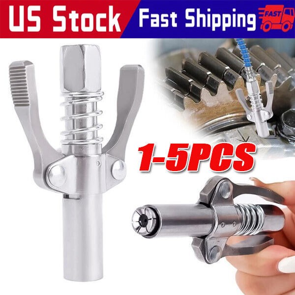 Grease Gun Coupler Double Handle High Pressure Quick Release Lock Oil Nozzles