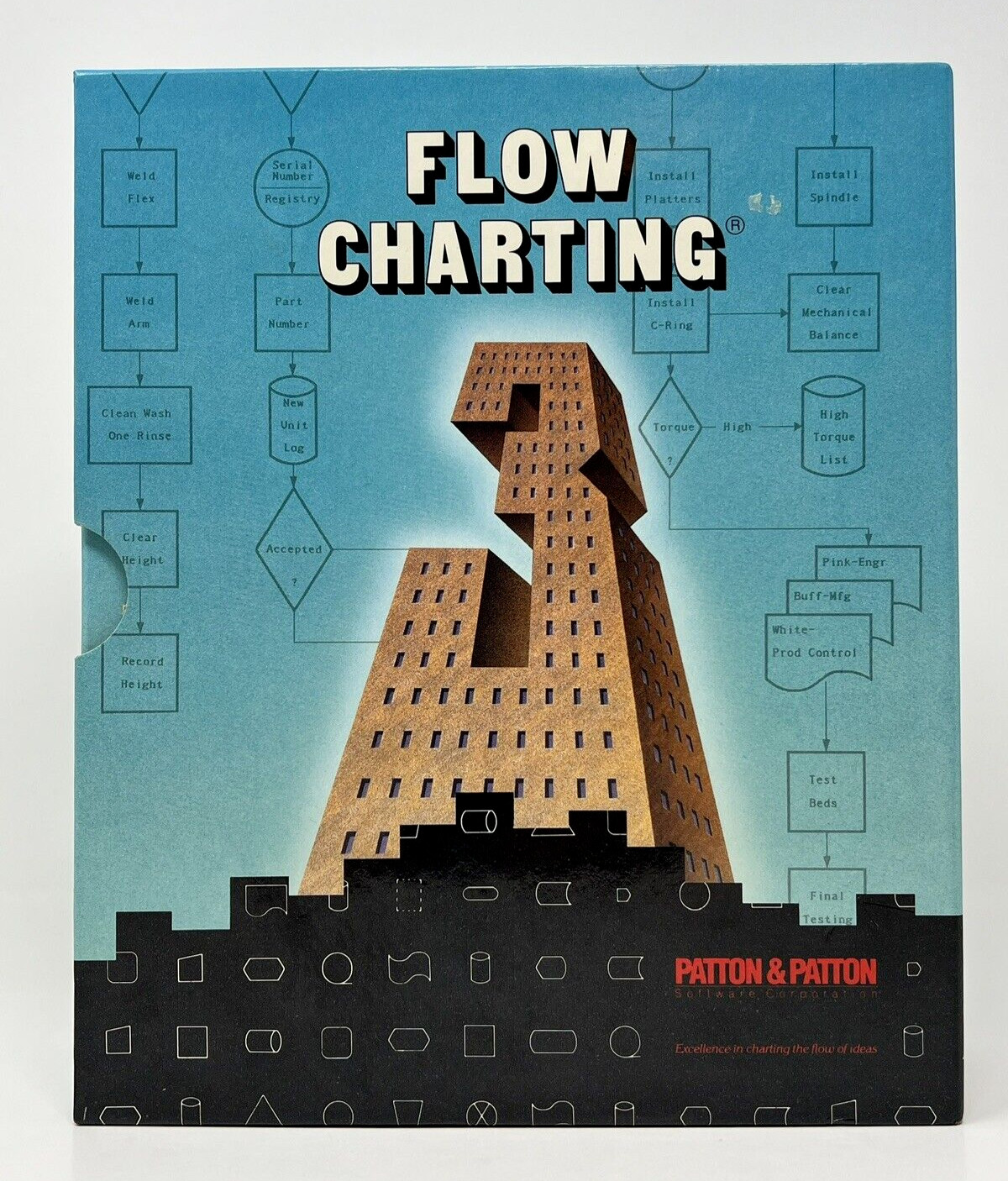 Flow Charting 3 IBM PC DOS Patton & Patton 1992 Vintage New Open Box