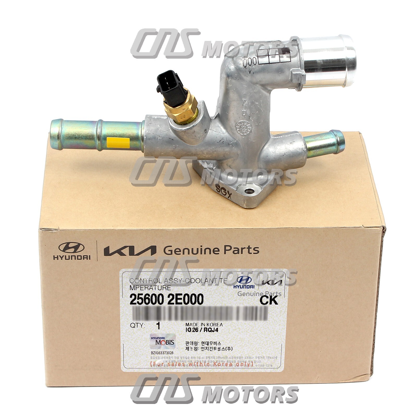 ⭐GENUINE⭐ Water Outlet w/ Sensor for 2011-2021 Hyundai Kia 25600-2E000