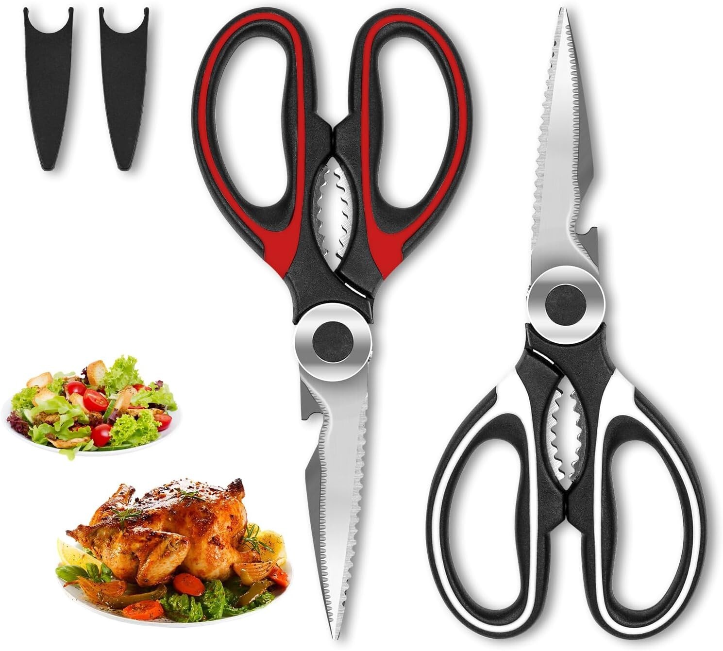 2 Pack, High-Quality Heavy-Duty Kitchen Scissors Multifunctional Sharp Shears