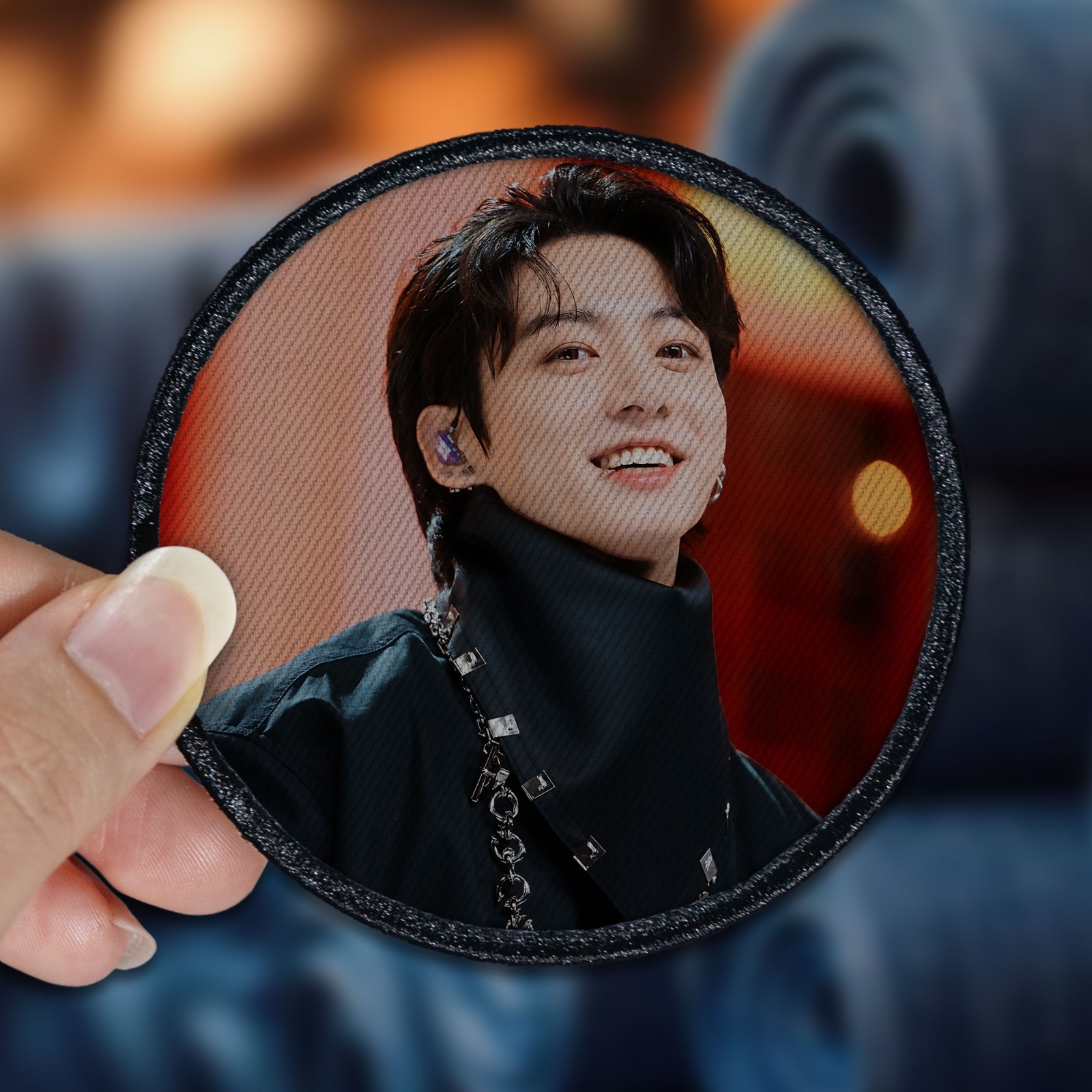 Jungkook Patch Sew/Iron on with Embroidered Border for Hats, Shirts.