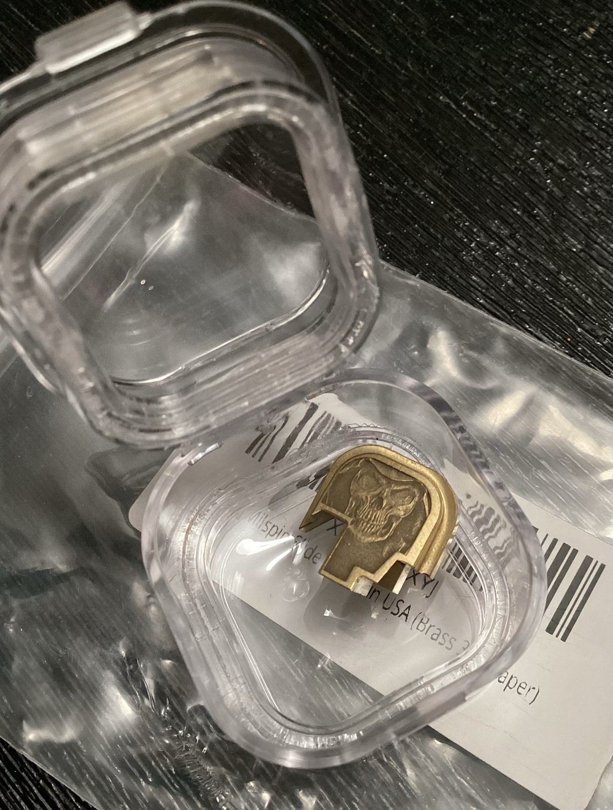 New MILSPIN 3D Engraved Slide Back Plate Brass 3D Reaper, New