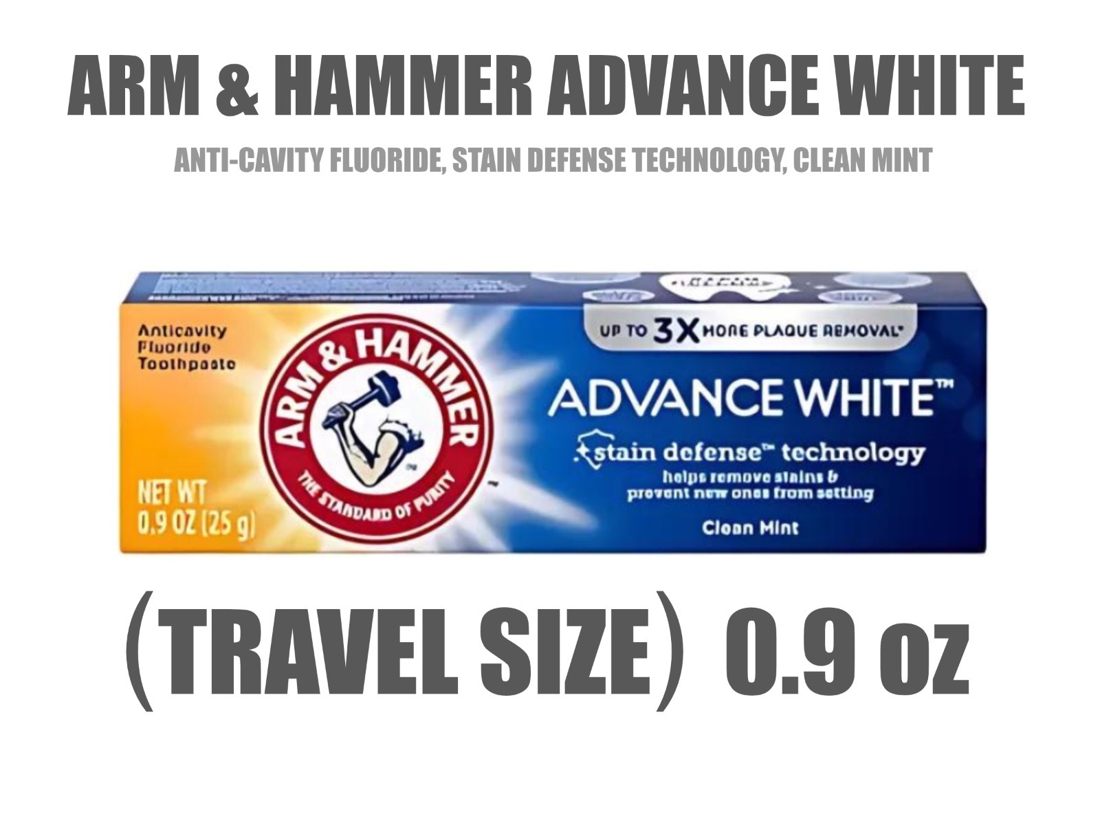 New Arm & Hammer Advance White Toothpaste, Travel Size (0.9oz) FREE SHIPPING