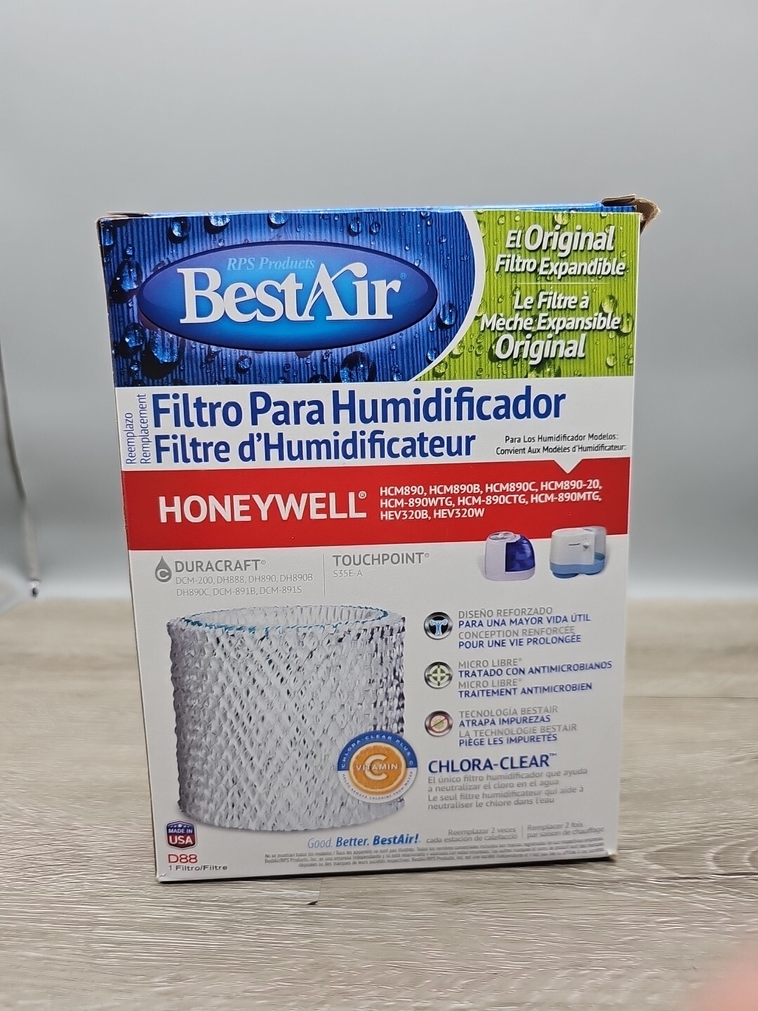 BestAir D88 Humidifier Replacement Filter NIB-