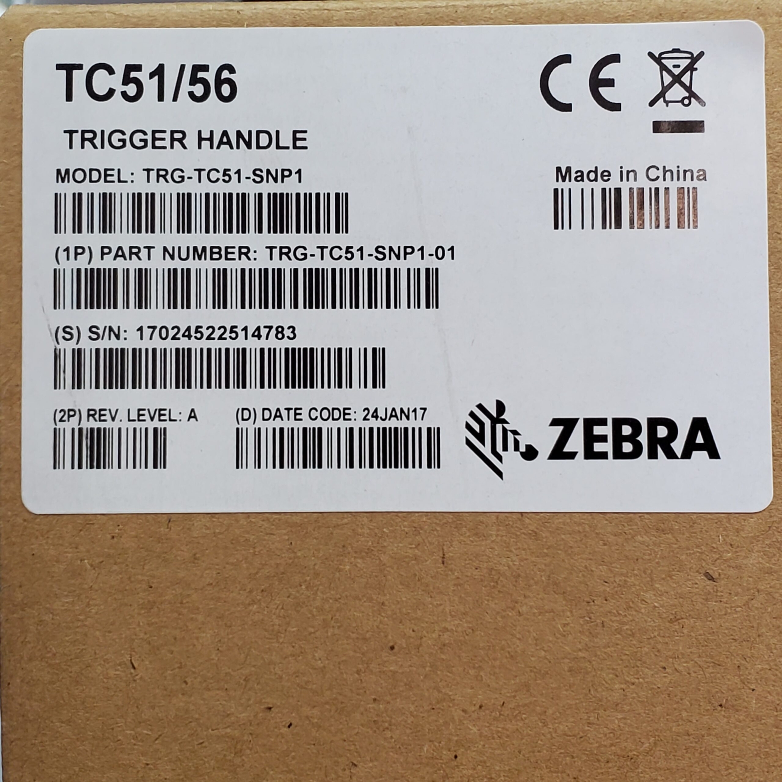 ZEBRA KT-TC51-TRG1-01 TRIGGER HANDLE w/ RUGGED BOOT KIT for TC51/56 NEW