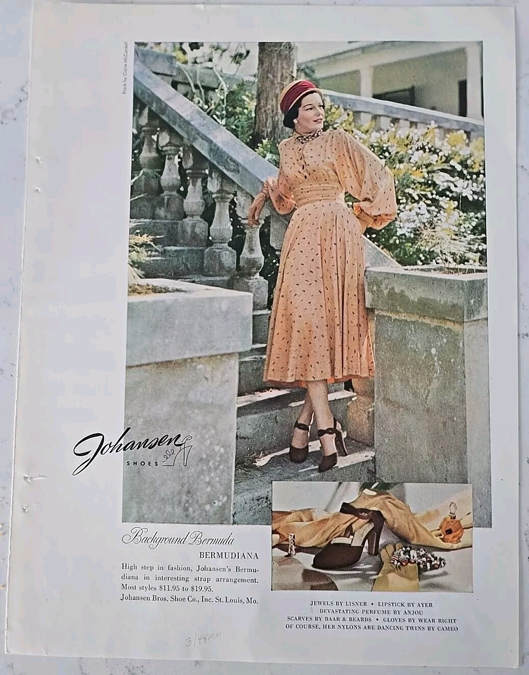 1948 Women's Johansen Bros Bermudiana shoes vintage Photo fashion ad