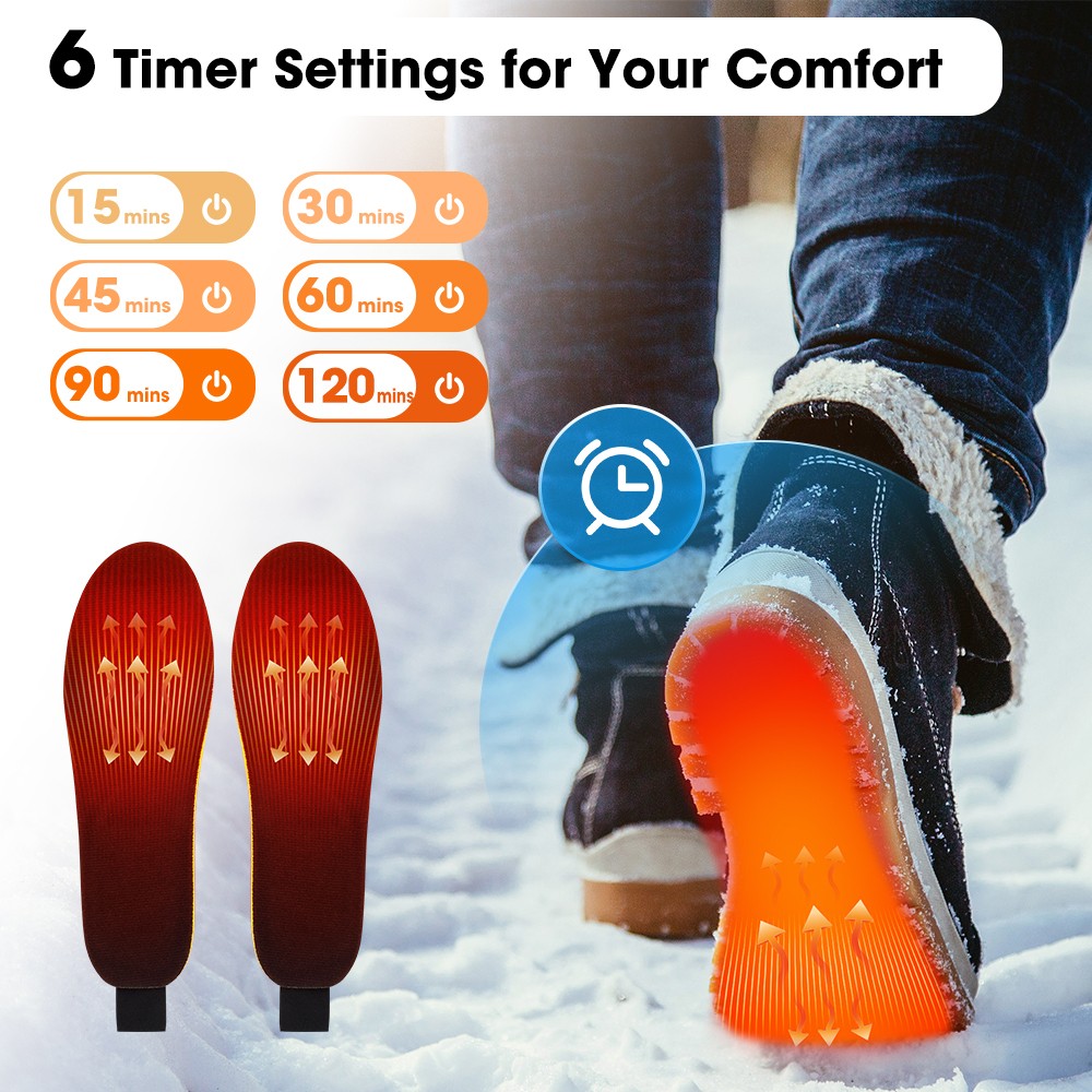 USB Electric Heated Shoe Insoles Feet Heater Foot Warmer Pads Warm Socks Winter
