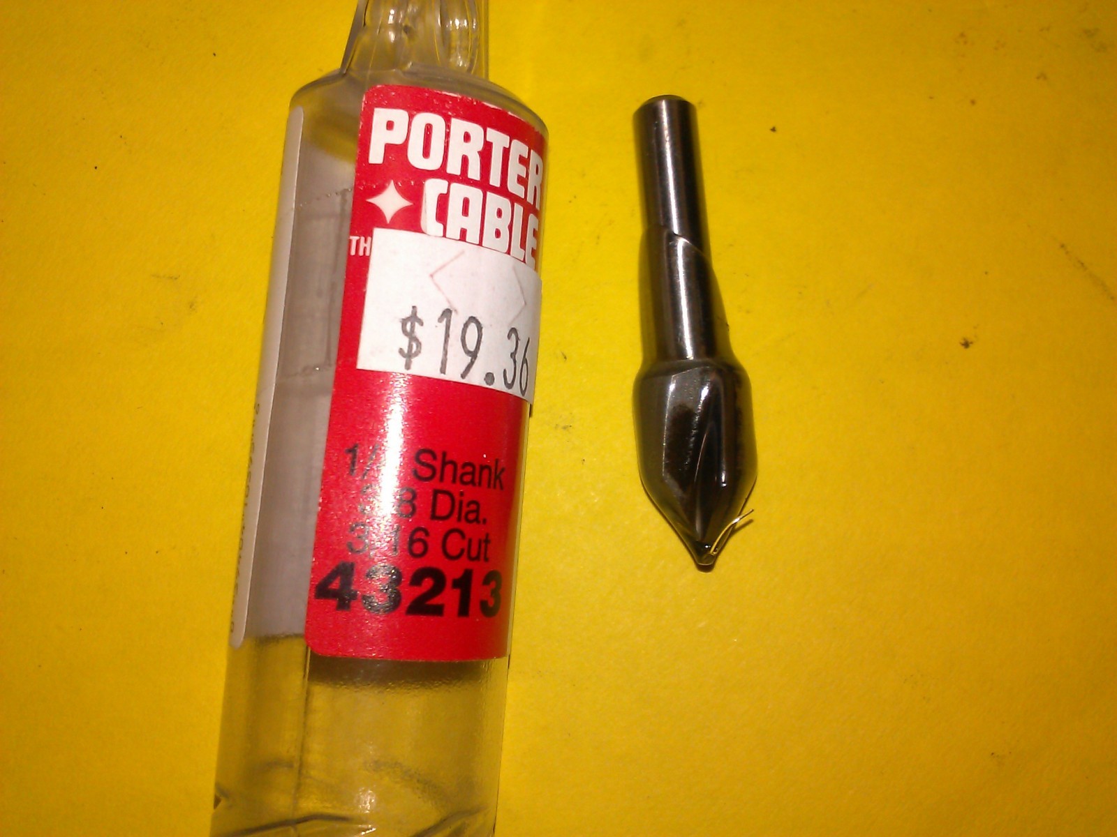 New 43213 43213PC Porter Cable 3/8" 90°  V-Groove Router Bit