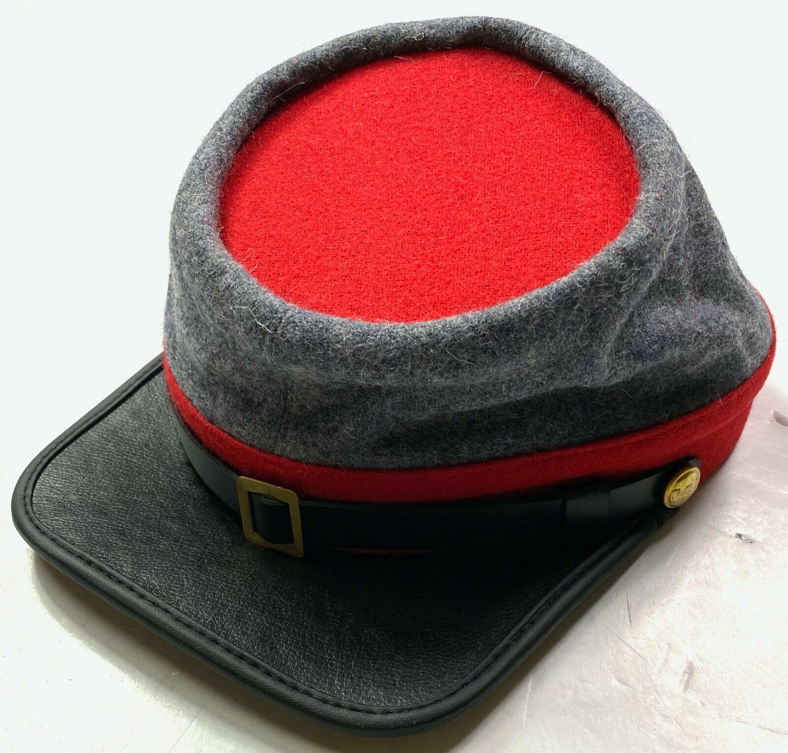 CIVIL WAR CSA CONFEDERATE ARTILLERY GREY WOOL KEPI FORAGE CAP HAT-ALL SIZES!!!