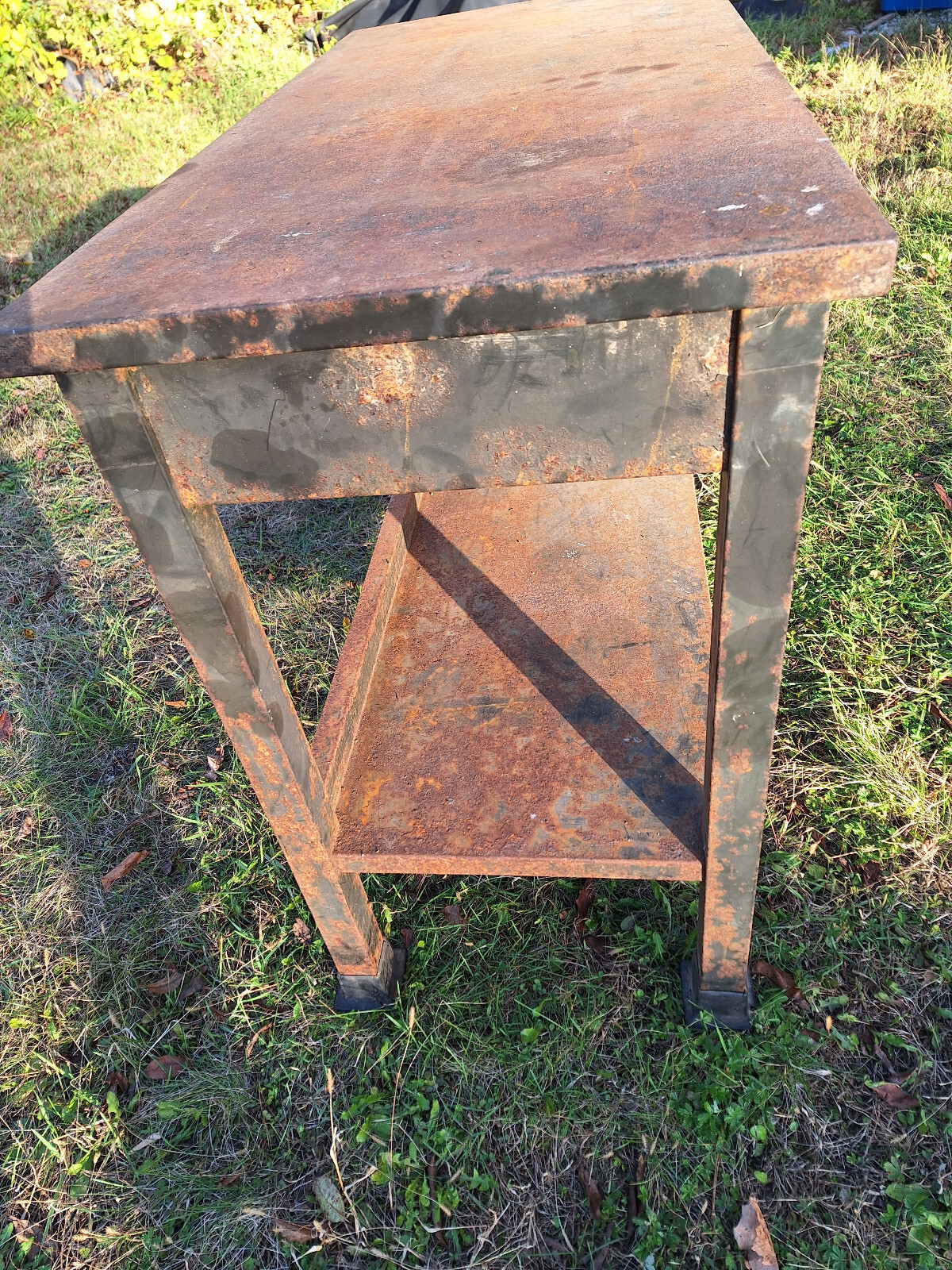 Table bench Industrial Workshop Workbench Shop Vintage Green Paint
