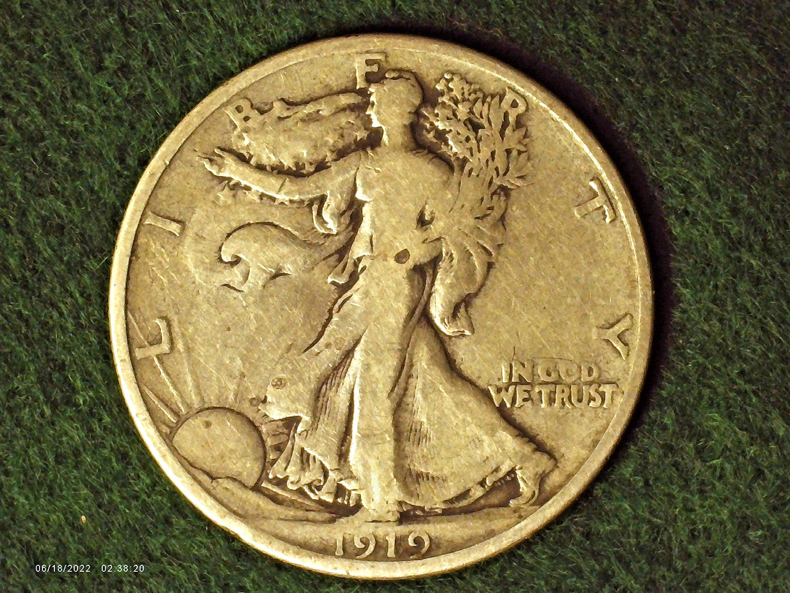 1919-P WALKING LIBERTY HALF DOLLAR