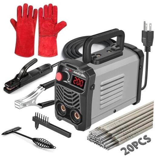 200Amp 20PCS Rods Stick Welder, Super MINI Portable Welding Machine, IGBT Gray