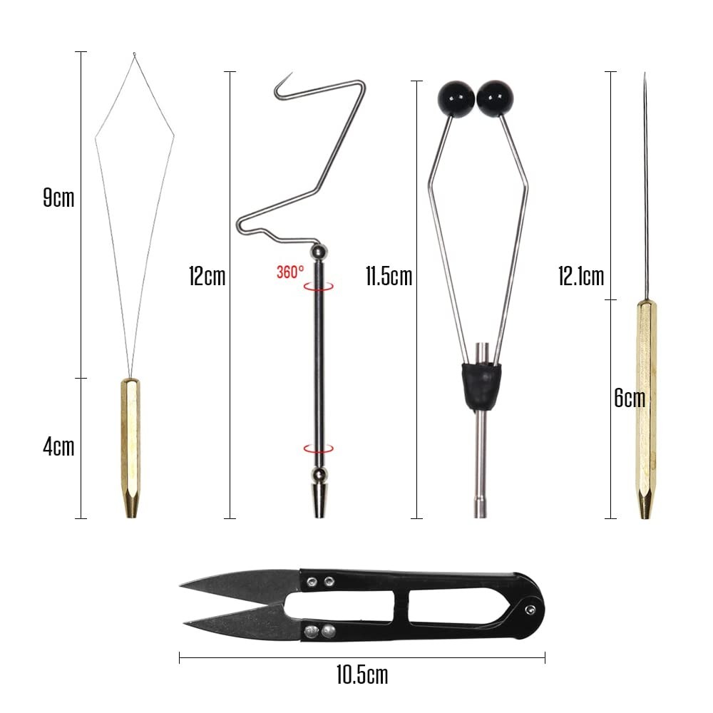 5/6pcs Fly Tying Tools Combo Kit, Fly Tying Vise Bobbin Holder Threader Needl...