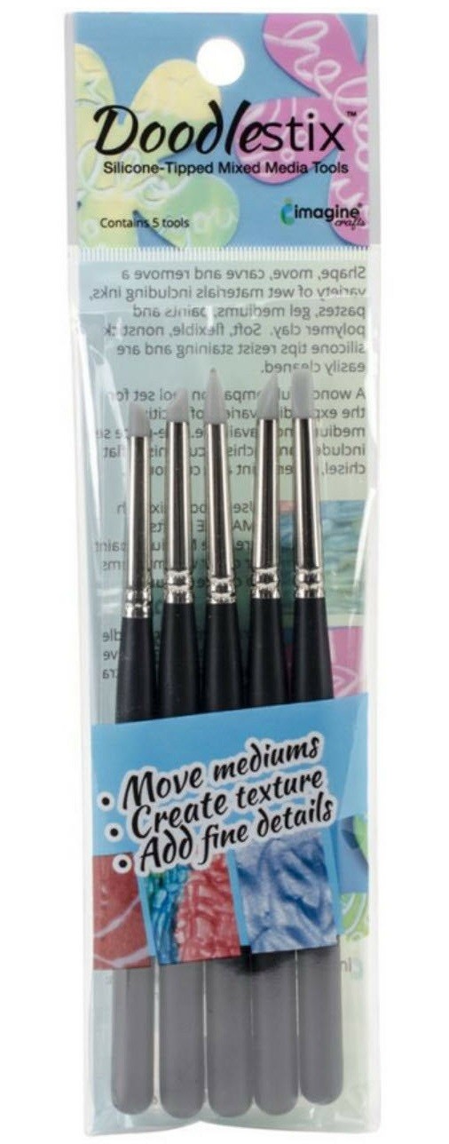 Imagine Crafts Doodlestix Silicone Tipped Mixed Media Tools 5 Tips Set