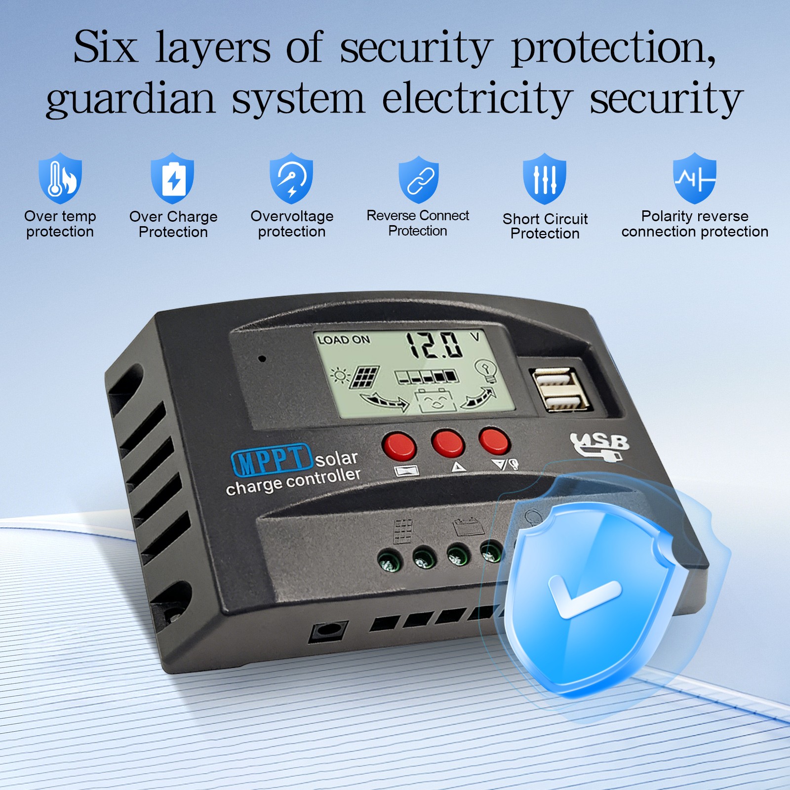 60A MPPT Solar Charge Regulator Controller 12V/24V Auto for lithium battery