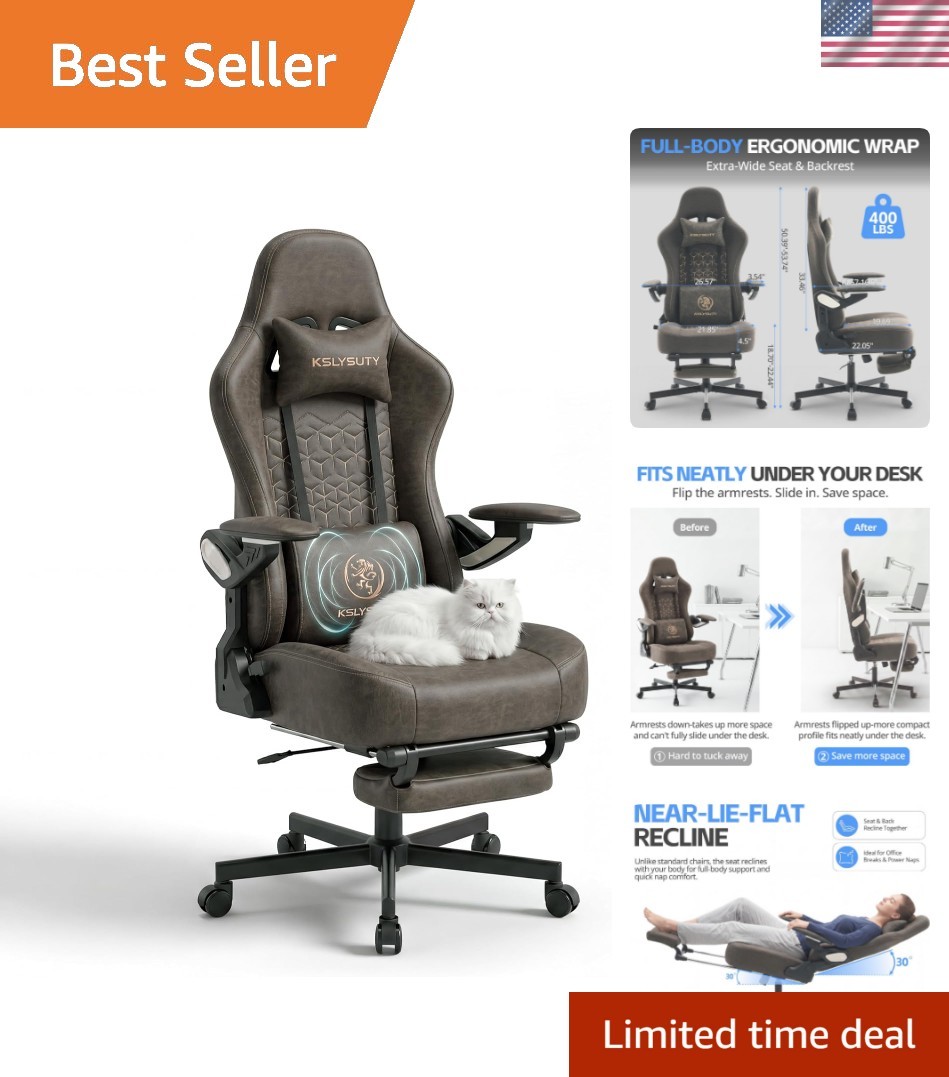 Ergonomic Gaming Chair for Adults - Big and Tall Desk Chair with Lumbar Suppo...