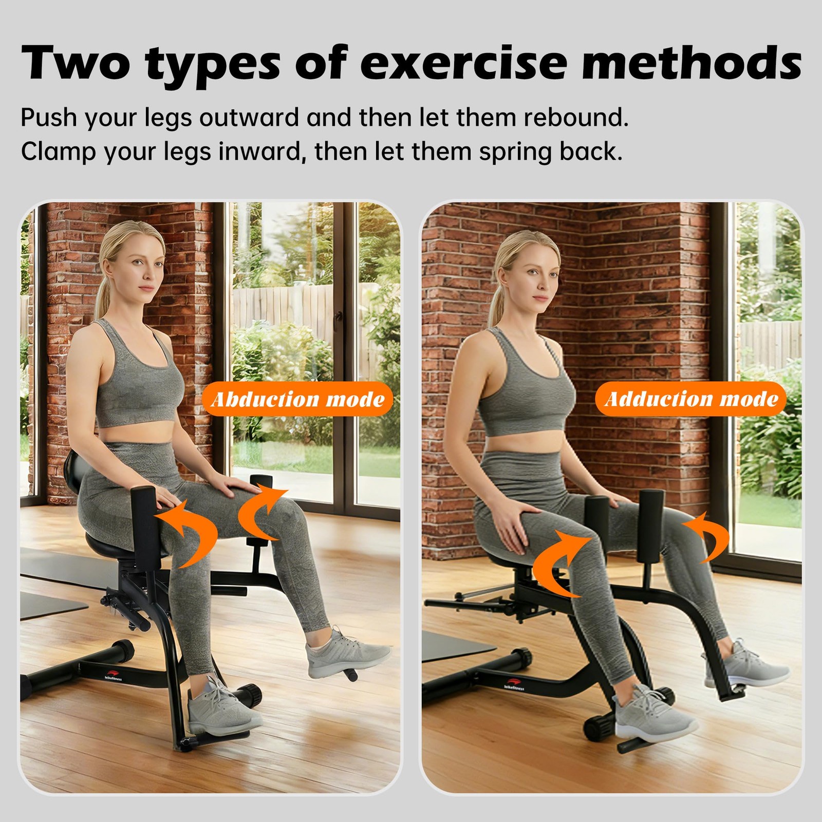 Hip Abductor and Thigh Exercise Machine, Compact Glute Trainer with Black
