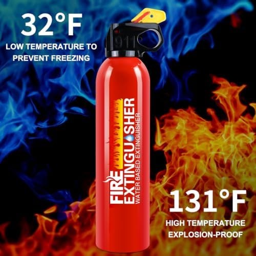 2 Pack Water-Based Fire Extinguishers Class A B C K With Wall Mount | Compact...