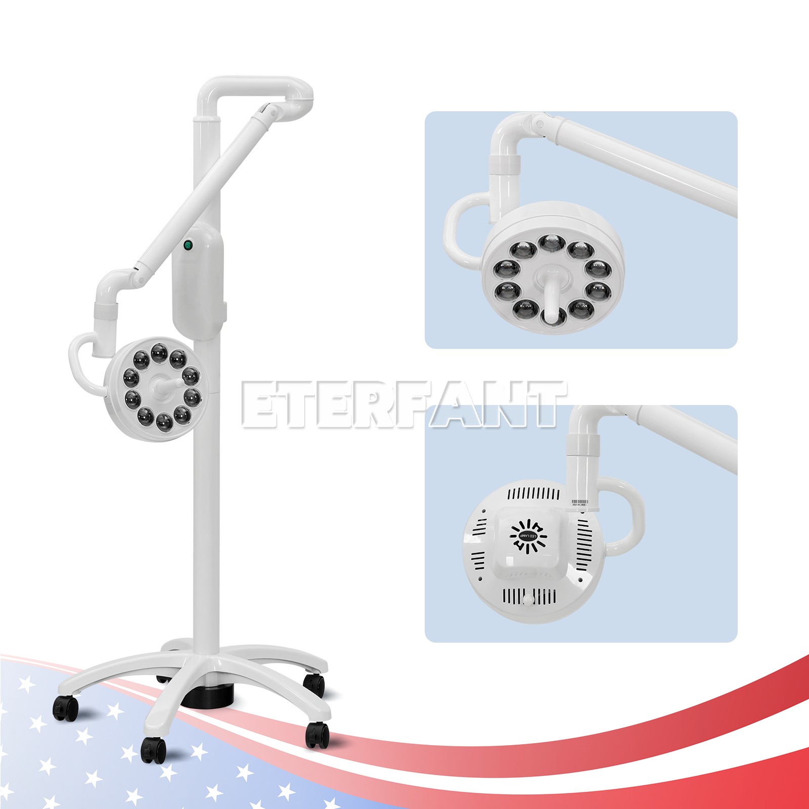 Mobile Stand Dental LED Oral Surgical Light Induction Exam Opertory Lamp