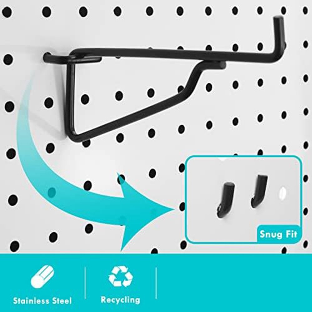 Peg Board Shelf Hooks, 8PACK 6In Metal Utility Hook Set, Peg Board4485
