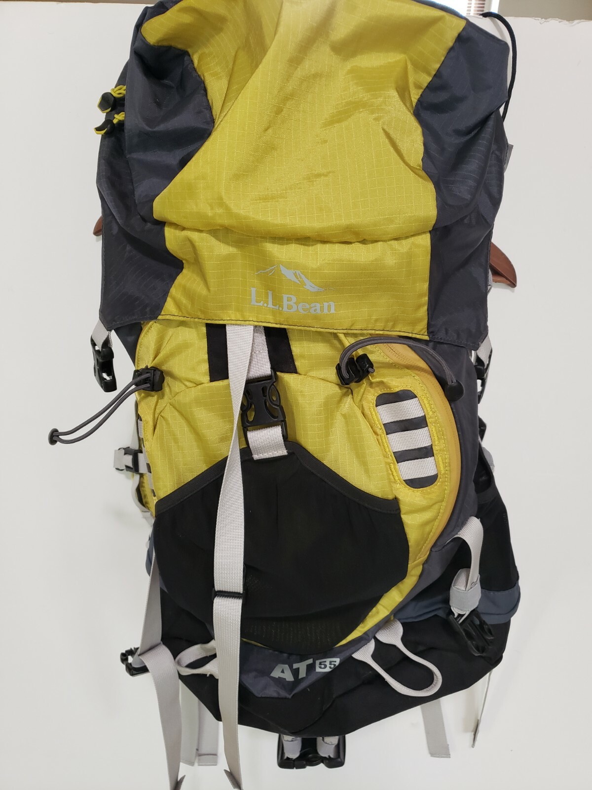 LL Bean AT 55 Hiking Backpack Lightweight Yellow Gray Black
