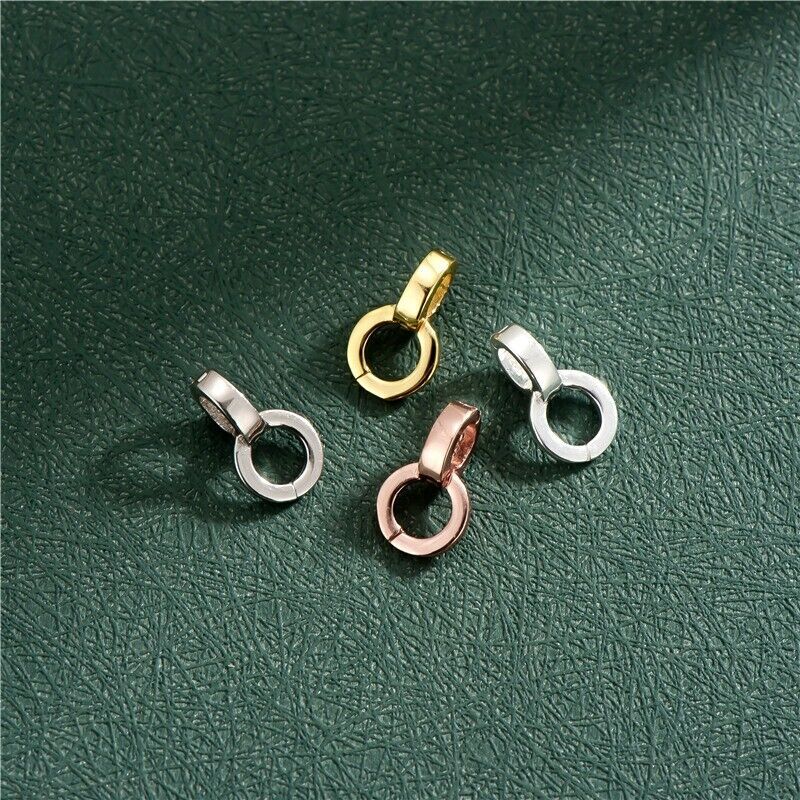 Sterling Silver Pendant Bail Connector Hinged Clasp Pearl Enhancer A5356