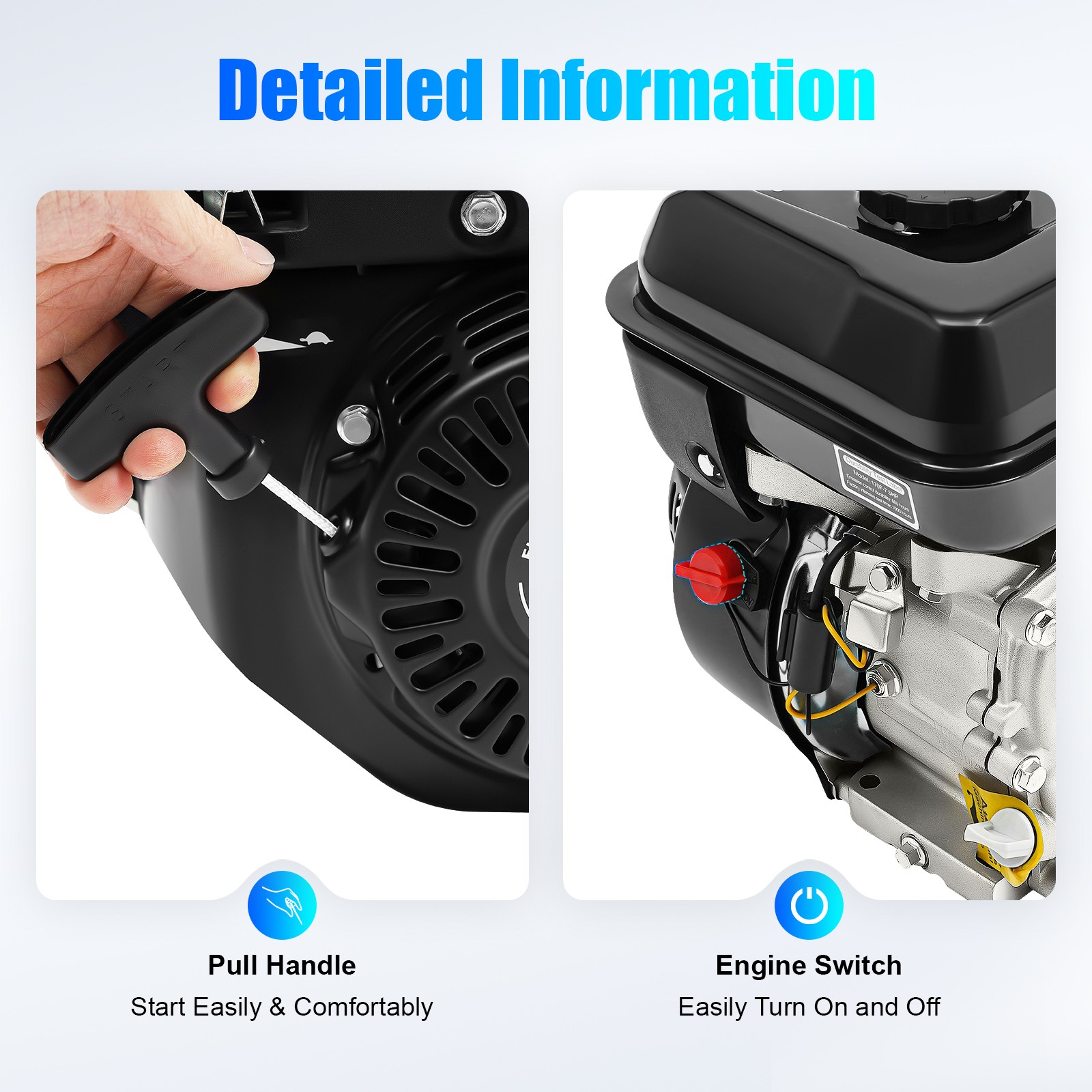 212cc 7.5HP 4-Stroke Gasoline Engine Steel Start Engine W/ Electric/Pull Start