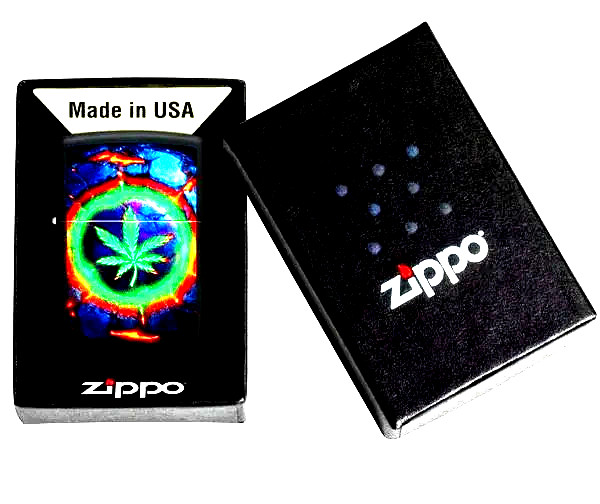 Black Lava Leaf Design Zippo Lighter