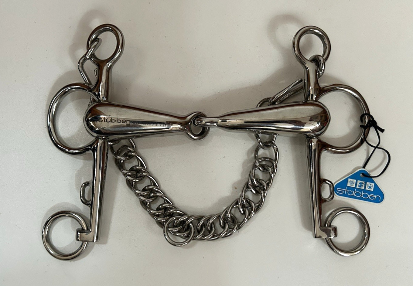 New Stubben Pelham Thick Hollow Mouth Single Joint Snaffle Horse Bit 5 1/4"