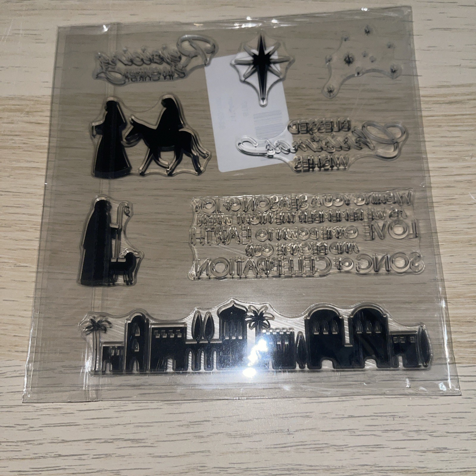 Recollections Clear Stamps Die Cut Set Nativity Christmas Blessings
