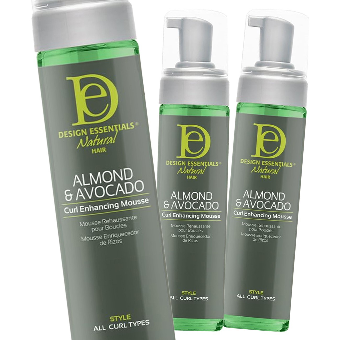Design Essentials Natural Almond & Avocado Curl Enhancing Mousse 7.5oz Pack of 3