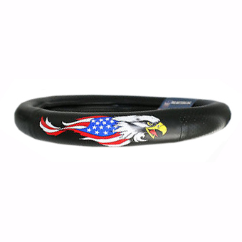 Steering Wheel Cover (18") American Eagle Flag  - Peterbilt Freightliner KW