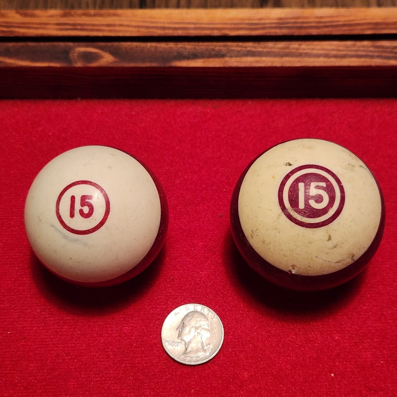 Billiards Pool Ball #15 Striped Sports Game Ball Fifteen Vtg. LOT (2)