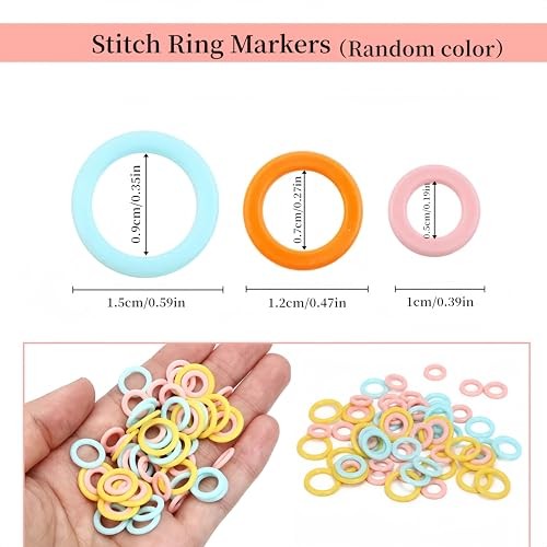 240 Pcs Knitting Markers Rings,Knitting Stitch Marker, O-Rings 4 Colors/240Pcs