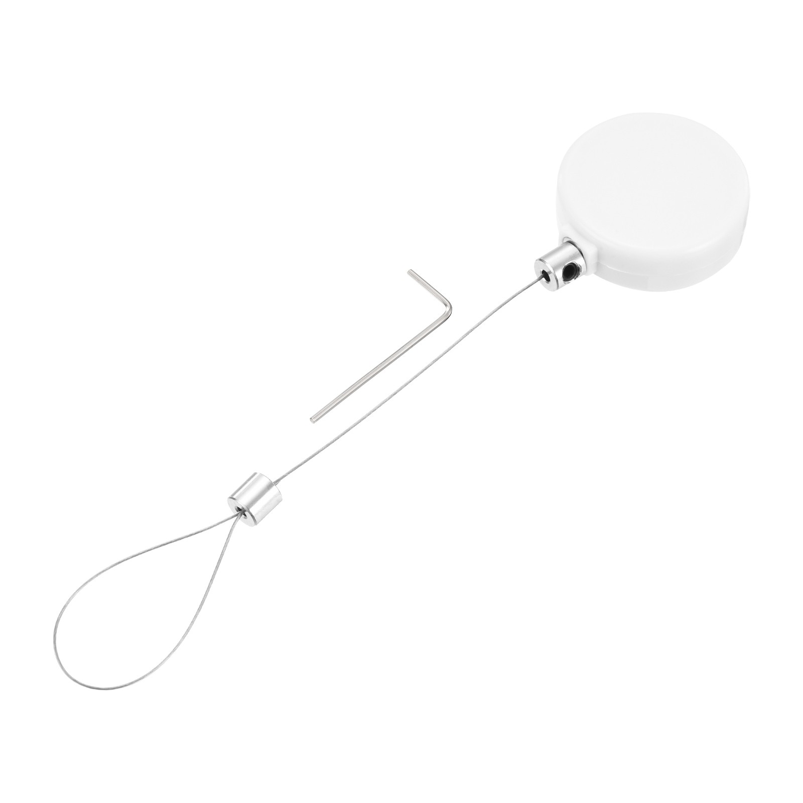 1.8ft Retractable Cable Security Lock with Latch Wrench, White