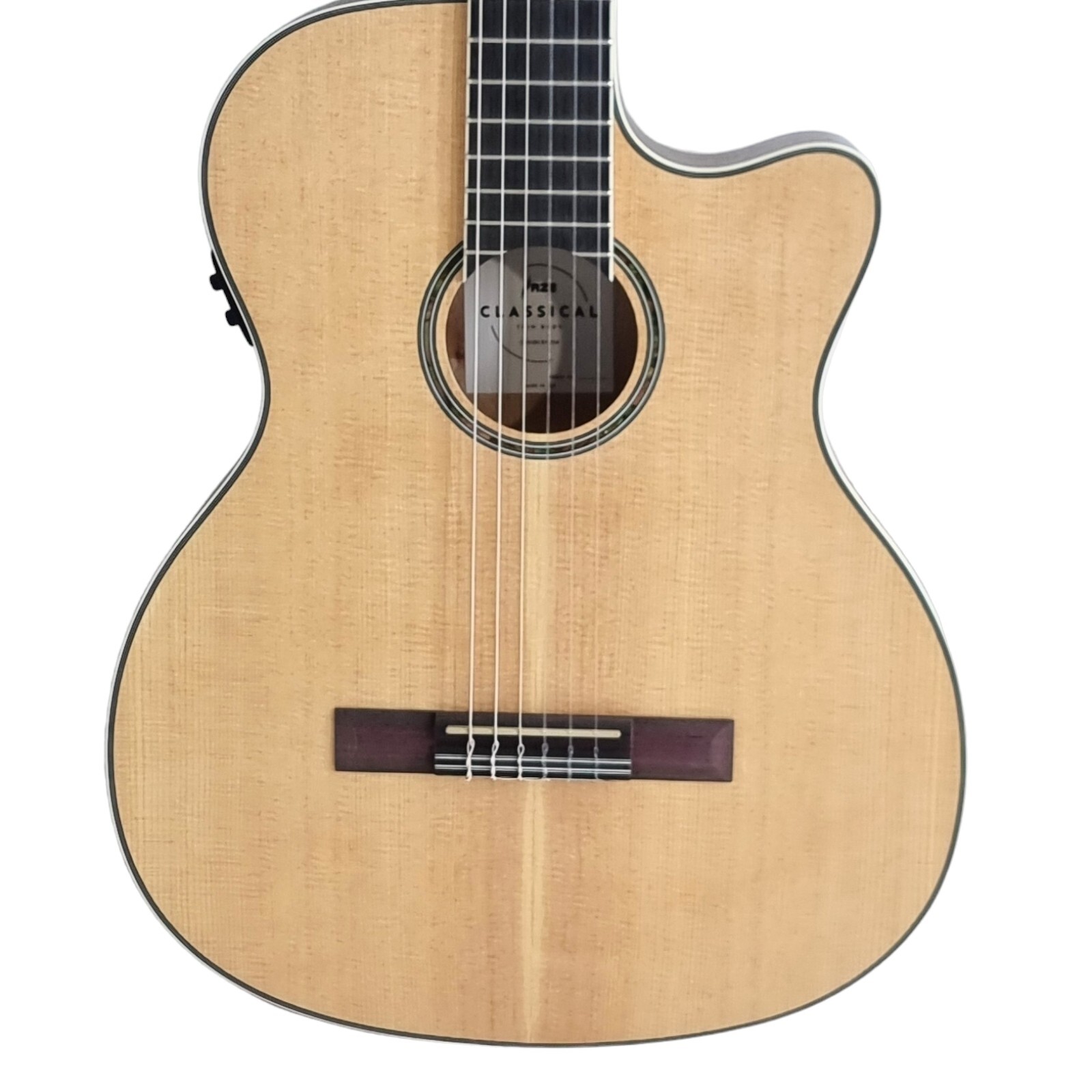 Haze Matte C551BCEQSM Solid Top Thin Body Arched Back Classical Guitar