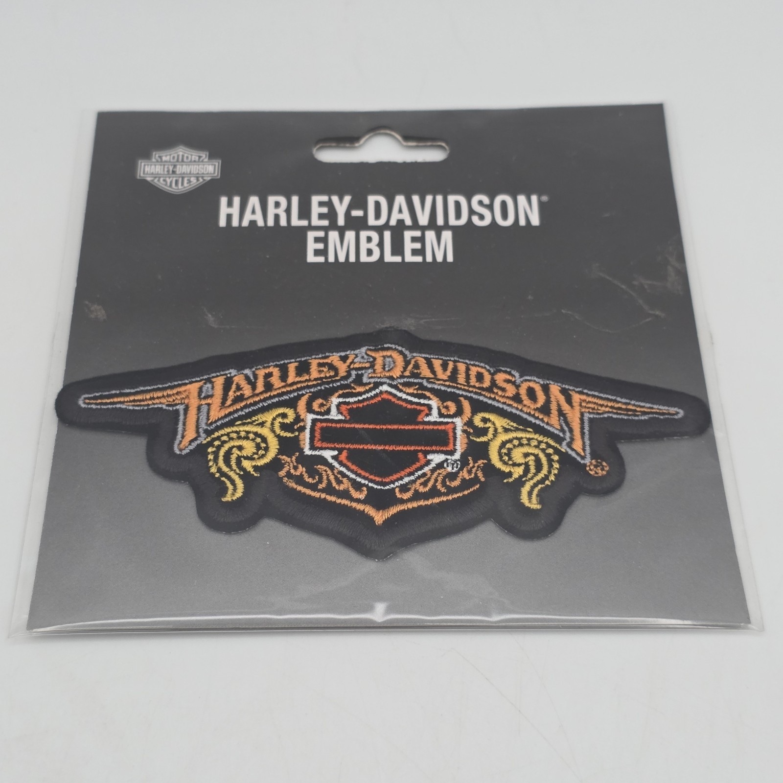 Harley Davidson Embroidered Emblem Cloth Patch Shield Wings, Tattoo Scroll Work