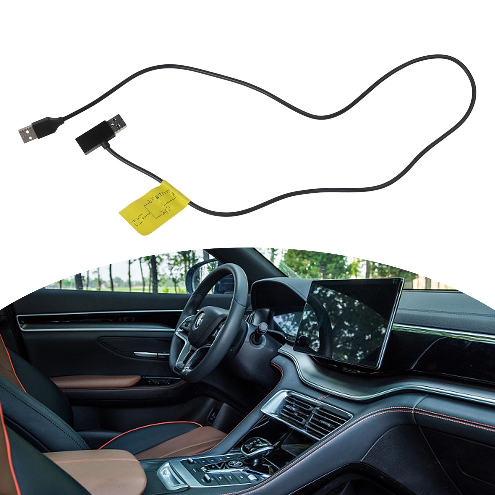 USB Adapter for Android Auto and For Carplay with Connection Harness YCable
