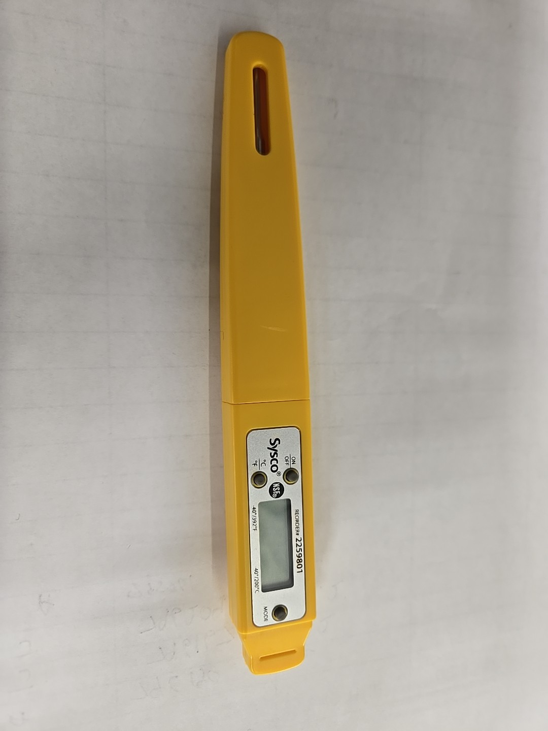 Sysco Digital Pocket Thermometer 2-3/4" Stem -40 Degrees to 392 Degrees F