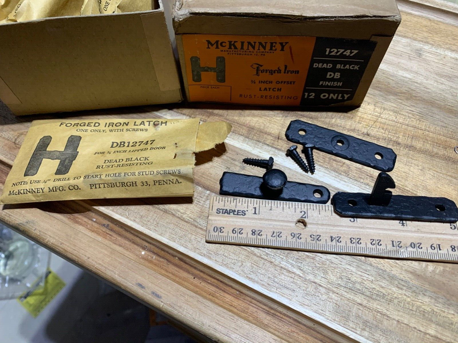 Vintage Mckinney Forge Iron 3/8 inch offset latch mod. 12747 (lot#21134)